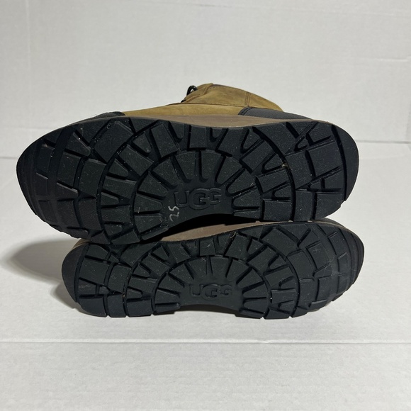 UGG Turlock Leather Weather Boot Kids Size 4 Chestnut Brown Walnut Waterproof - Picture 11 of 14